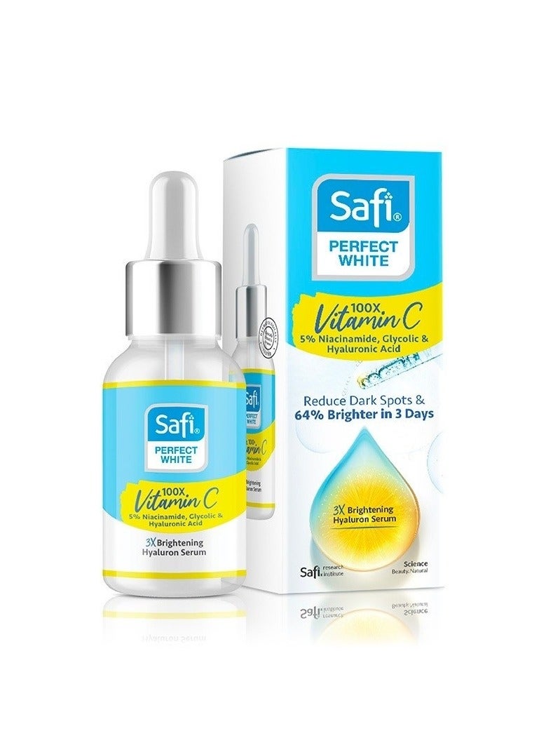 Safi Perfect White 3X Brightening Hyaluron Serum 30ml Niacinamide Vitamin C Hyaluronic Acid - Image 1