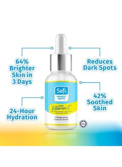 Safi Perfect White 3X Brightening Hyaluron Serum 30ml Niacinamide Vitamin C Hyaluronic Acid  - Image 2