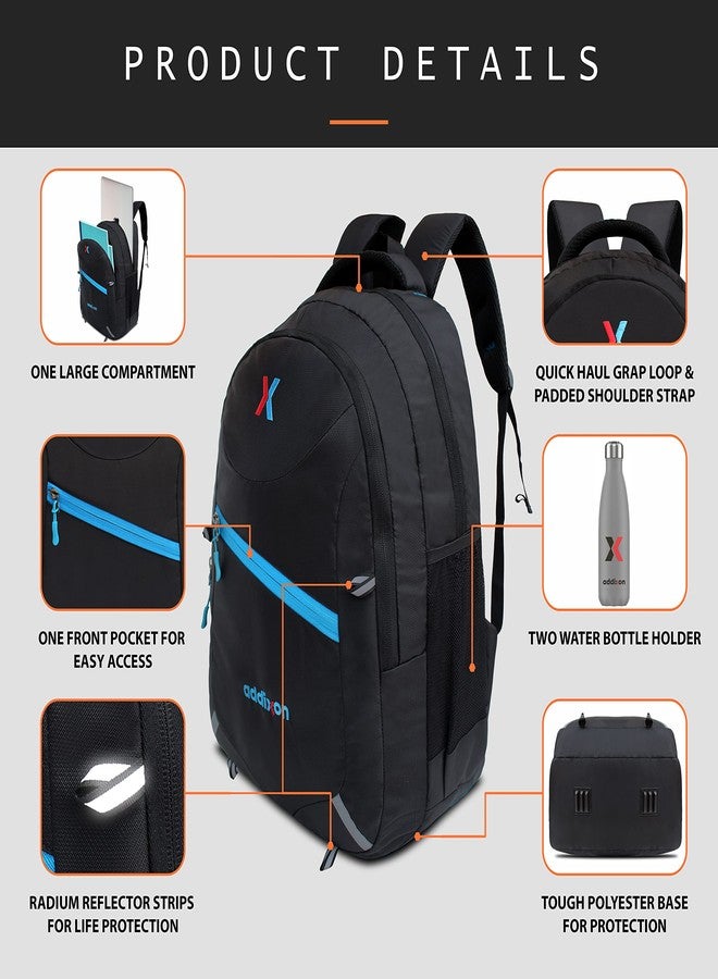 addixon 30 L Laptop Office/School/Travel/Business Backpack Water Proof - Fits Up to 17 Inch Laptop Notebook, Inside Organiser and 1 Year Warranty (Black Blue) - Image 3