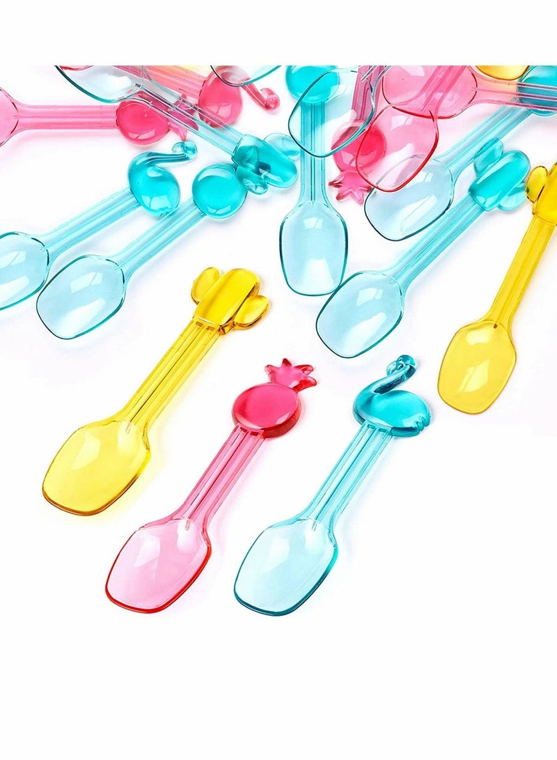 NIBEMINENT 3.14 Inch Mini Plastic Shovel Spoons 36PCs Assorted Color Kids Reusable Colorful Gelato for Sampling Tasting Taste Testing Frozen Desserts Ice Cream Cereal Yogurt Cake Pie - Image 1