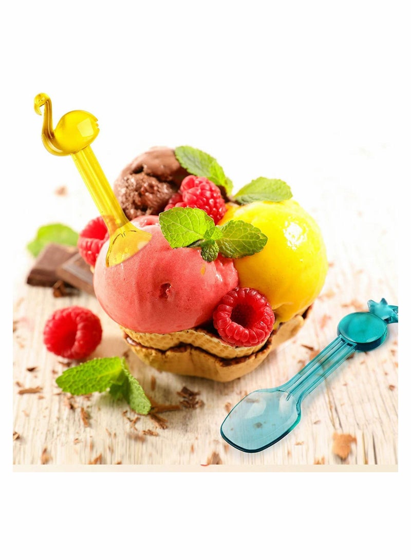 NIBEMINENT 3.14 Inch Mini Plastic Shovel Spoons 36PCs Assorted Color Kids Reusable Colorful Gelato for Sampling Tasting Taste Testing Frozen Desserts Ice Cream Cereal Yogurt Cake Pie - Image 3