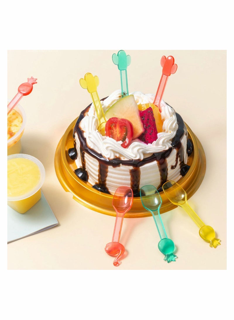 NIBEMINENT 3.14 Inch Mini Plastic Shovel Spoons 36PCs Assorted Color Kids Reusable Colorful Gelato for Sampling Tasting Taste Testing Frozen Desserts Ice Cream Cereal Yogurt Cake Pie - Image 2