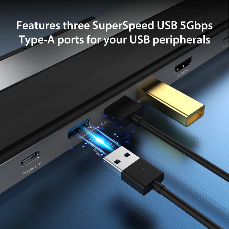 j5create USB-C 4K HDMI Docking Station (9-in-1), 4K HDMI, 5Gbps USB-A x3, Card Reader, PD 100W, Gigabit Ethernet, Combo Audio Jack, for MacBook, and Windows USB-C Laptop (JCD533) - Image 5