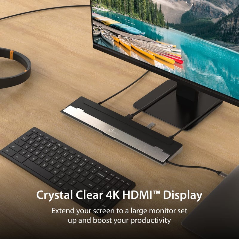 j5create USB-C 4K HDMI Docking Station (9-in-1), 4K HDMI, 5Gbps USB-A x3, Card Reader, PD 100W, Gigabit Ethernet, Combo Audio Jack, for MacBook, and Windows USB-C Laptop (JCD533) - Image 4