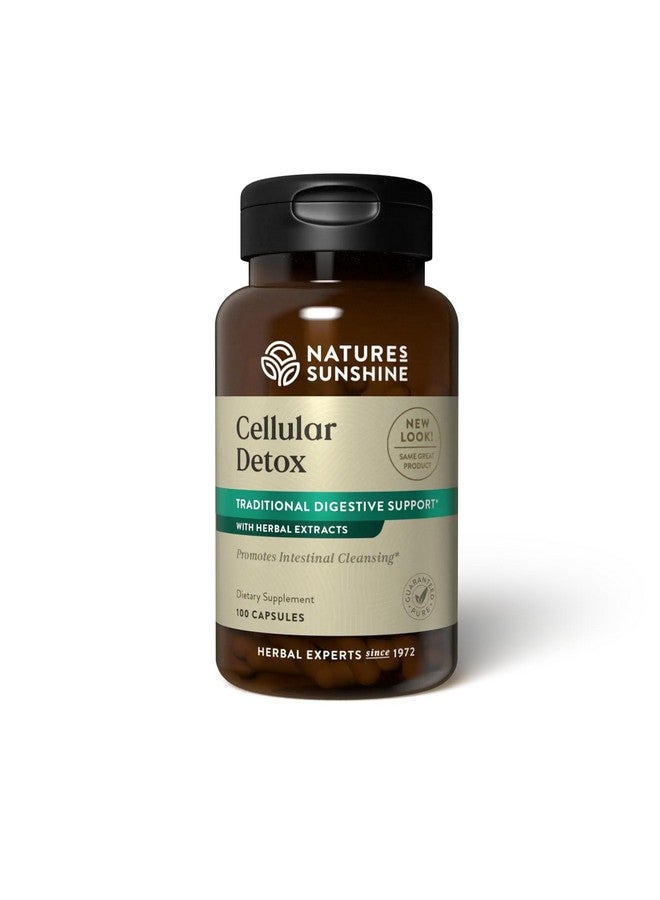 Nature's Sunshine Cellular Detox, 100 Capsules, Kosher | Natural Digestive System Supplement That Helps Facilitate Bowel Movement with Herbs - Image 1