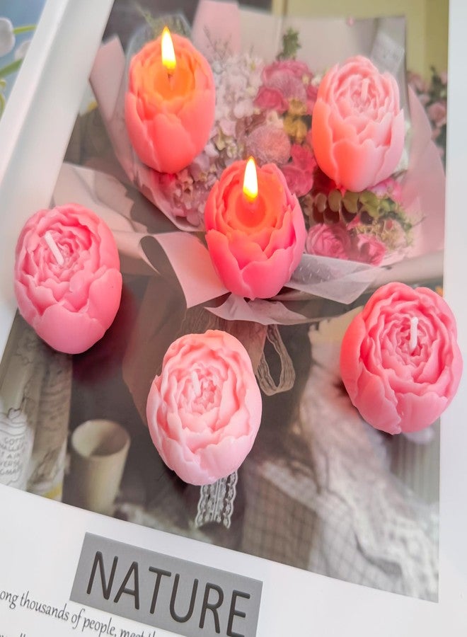 Peytanger 4-Pack Pink Scented Tea Lights, Flower-Shaped Beeswax Soy Wax Tealight Candles, Ideal for Relaxation, Spa, and Gifts - Image 4