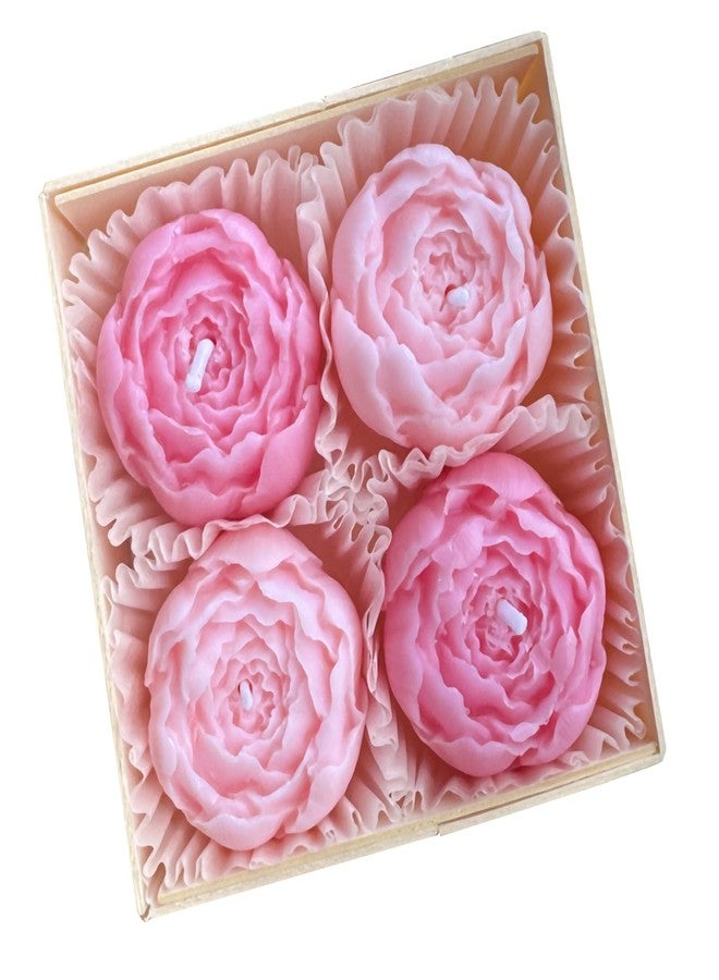 Peytanger 4-Pack Pink Scented Tea Lights, Flower-Shaped Beeswax Soy Wax Tealight Candles, Ideal for Relaxation, Spa, and Gifts - Image 2