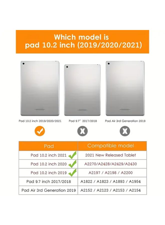 Light Pink 10 2 Inch Tablet Cover with Auto Wake Sleep and 3 in 1 Stand for iPad 7th 8th 9th Generation - Image 3