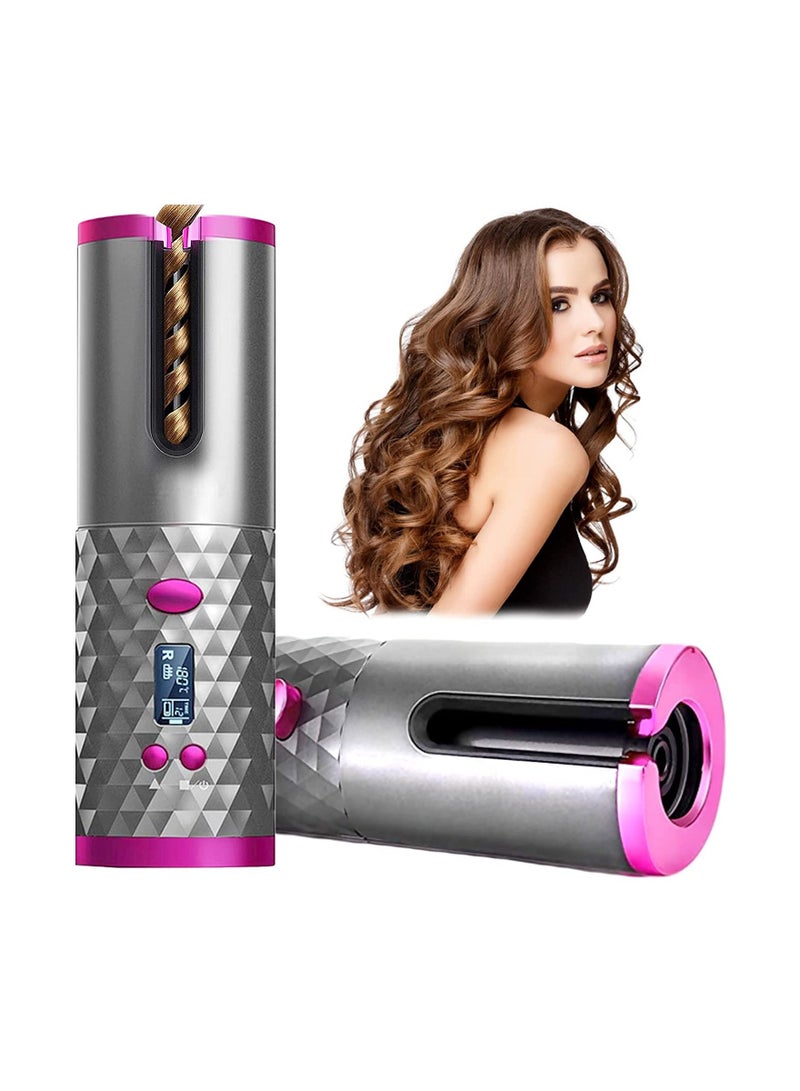 DubaiGallery Automatic Curling Iron, Cordless Auto Hair Curler, Ceramic Rotating Hair Curler with 6 Temps & Timers, Portable Rechargeable Curling Wand, Auto Shut-Off, Fast Heating Iron for Styling - Image 1