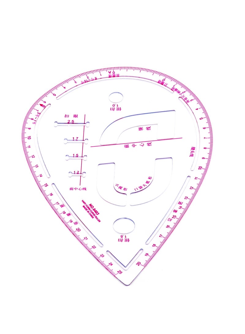 Sewing Ruler Tailor Set, 5 Styling Sewing Rulers and Curves Pattern Making Ruler Plastic Grading Ruler Soft Waist Ruler Sewing Cutting Ruler for Dressmaking Fashion Design. - Image 5