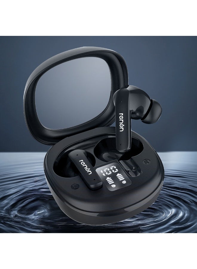 RENON EchoBuds Bluetooth 5.4 True Wireless Earbuds, Active Noise Cancelling ANC In-Ear Headphones, 20H Playtime, HD Sound, Fast Charging, IPX4 Waterproof, Black - Image 4