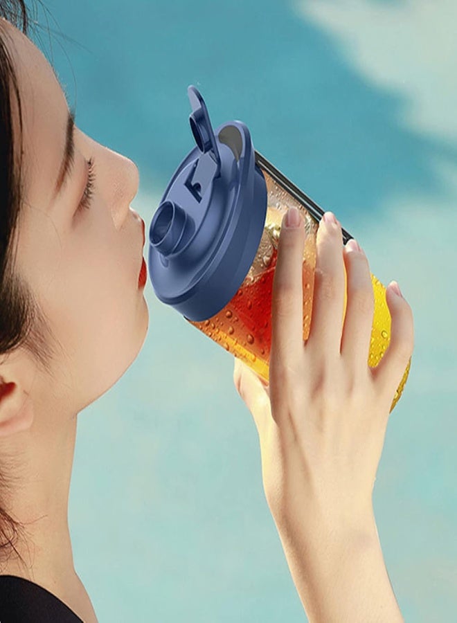 ارواق خلاط شخصي للمشروبات المخفوقة والعصائر، خلاط محمول، عصارة فواكه قابلة لإعادة الشحن عبر USB مع 6 شفرات، خلاطات يدوية للرياضة والسفر في الهواء الطلق، خلاط صغير - أزرق - Image 2