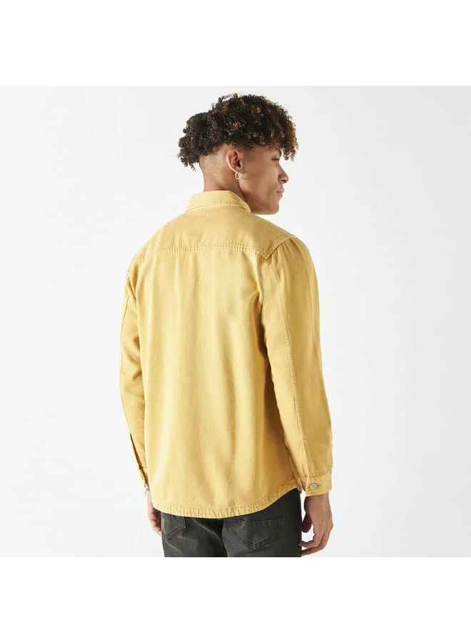 Lee Cooper Lee Cooper Solid Relaxed Fit Shirt with Long Sleeves