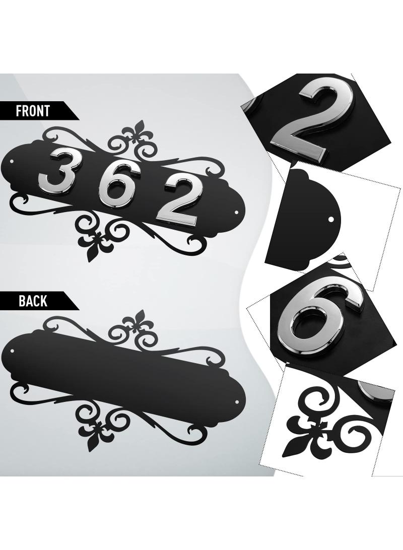 Generic House Numbers For Outside Metal Home Address Number Sign House Address Plaques Metal Address Sign Mailbox Number Personalized Address Signs For House Home Hotel Office Garden Decorative Wall Plaque  - Image 3