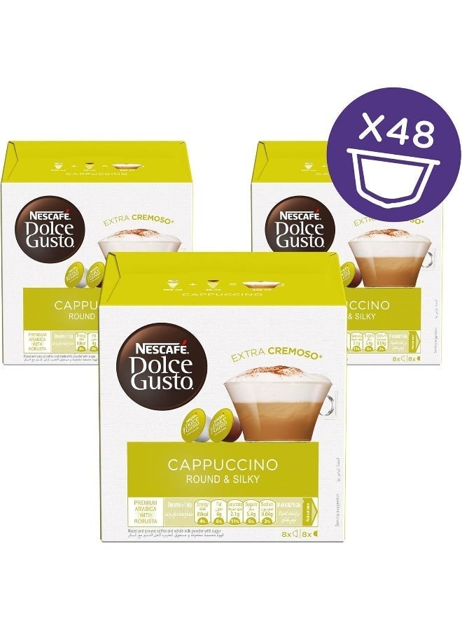 Nescafe Dolce Gusto Cappuccino 16 Coffee Capsules 559.2grams Pack of 3 - Image 5
