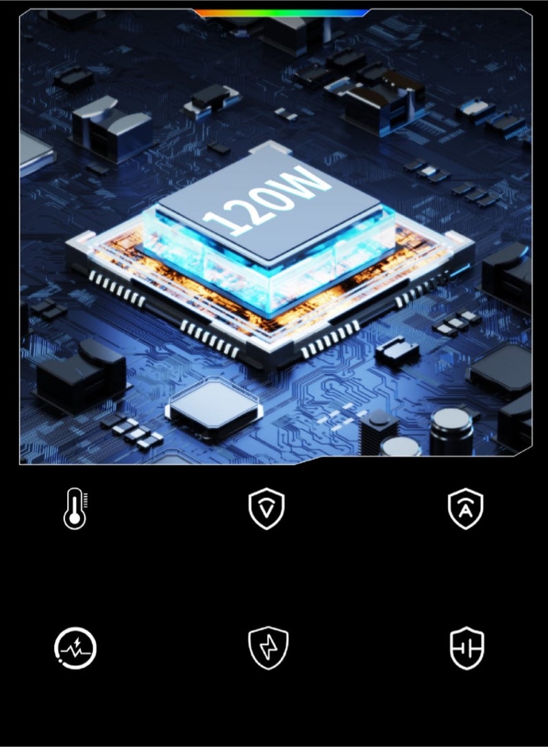 Changli Car Charger with Starlight, 120W USB C Fast Car Chargers Adapter, 4 in 1 Retractable Car Charger with 2 USB Ports Car Phone Chargers for iPhone 16/15/14/13/12/11 and for Android - Image 4