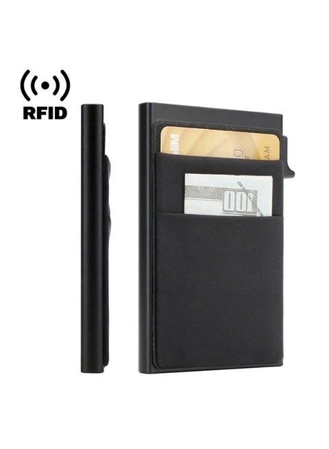 Credit Card Holder Pop Up RFID with Money Pocket Security Slim Metal Bank Card New 2025 for Men and Women Up to Hold 5 Cards