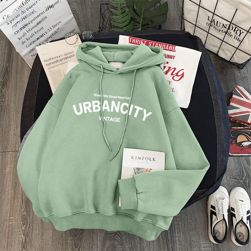 Winter Velvet Thick Hoodie Womens Loose Casual Long Sleeve Coat mint green  - Image 5