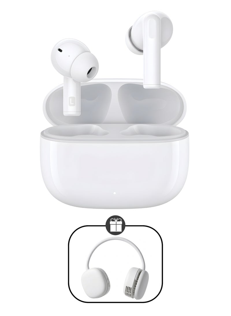 Honor Choice Earbuds X7 Lite 38h Battery Life, Dual Device Connectivity, and AI Noise Cancellation for Premium Sound Quality With Free Gift Honor Portable Neck Fan,White - Image 1