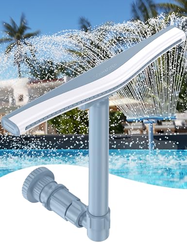 POOLHACKER Original Pool Sprinkler Fountains for Above and In-ground Pools, Adjustable Whale Tail Waterfall Wide Width for Relaxation & Cooling, 10-20 Degrees, Gray - Image 1