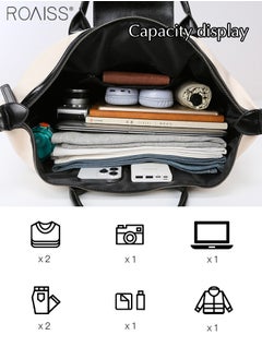 roaiss Large-Capacity Contrasting Color Travel Handbag Sequined Cat Decoration Adjustable Removable Fitness Bag Short-Distance Business Trip Duffel Bag  - Image 2