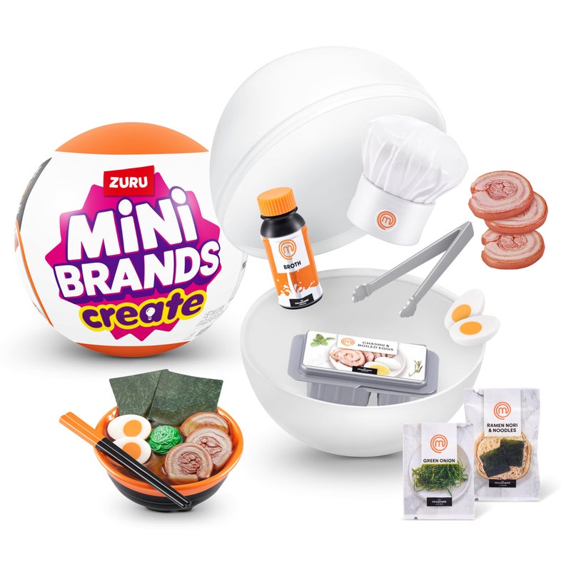 Mini Brands Create by ZURU, Real Miniature MasterChef Series Creations Collectible Toy, 1 Capsule of Mystery Food Items and Accessories, for Kids, Teens, and Adults - Image 1