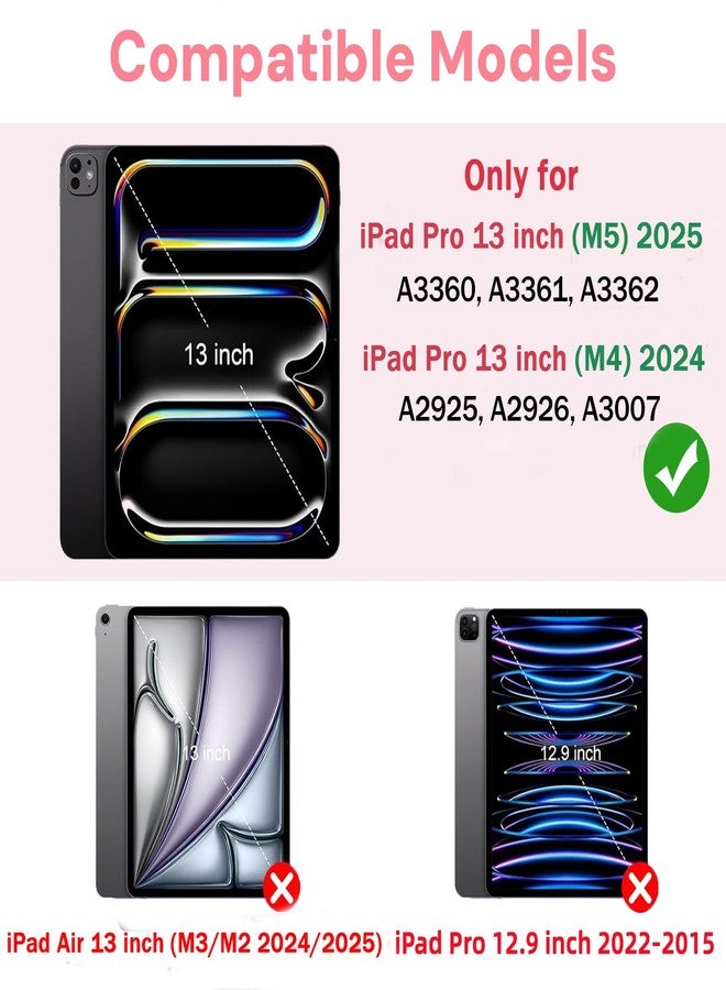 FUWANG Keyboard Case for iPad Pro 13 inch (M5/M4) 2025/2024, Magnetic Detachable Colorful Keys for iPad Pro 13 inch Case with Keyboard, Folio Case for iPad pro 13'' M5/M4 with Pencil Holder - Pink - Image 2