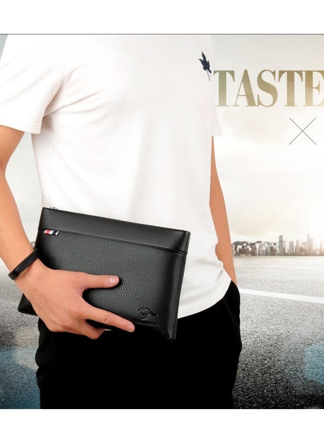 SHABILI Men's Business Casual Clutch Bag, Large-capacity Handbag Wallet Card Holder Coin Purse Passport Bag Phone Bag, Portable Gentleman Style Tote Bag Briefcase President Bag Gents Bag  - Image 2