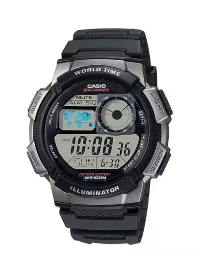 CASIO Men's Digital Display Watch With Black Resin Strap - AE-1000W-1BVDF