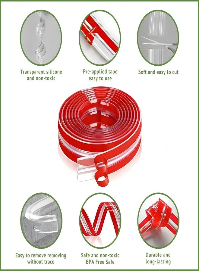 ONE AND ONLY شريط حماية حواف سيليكون شفاف فريد من نوعه بطول 6 أمتار | واقي أمان للأطفال لحماية زوايا الطاولات والأسرة والأثاث الحادة | لاصق ناعم خالٍ من مادة BPA مُلصق مسبقًا | واقي حواف آمن للأطفال - Image 5