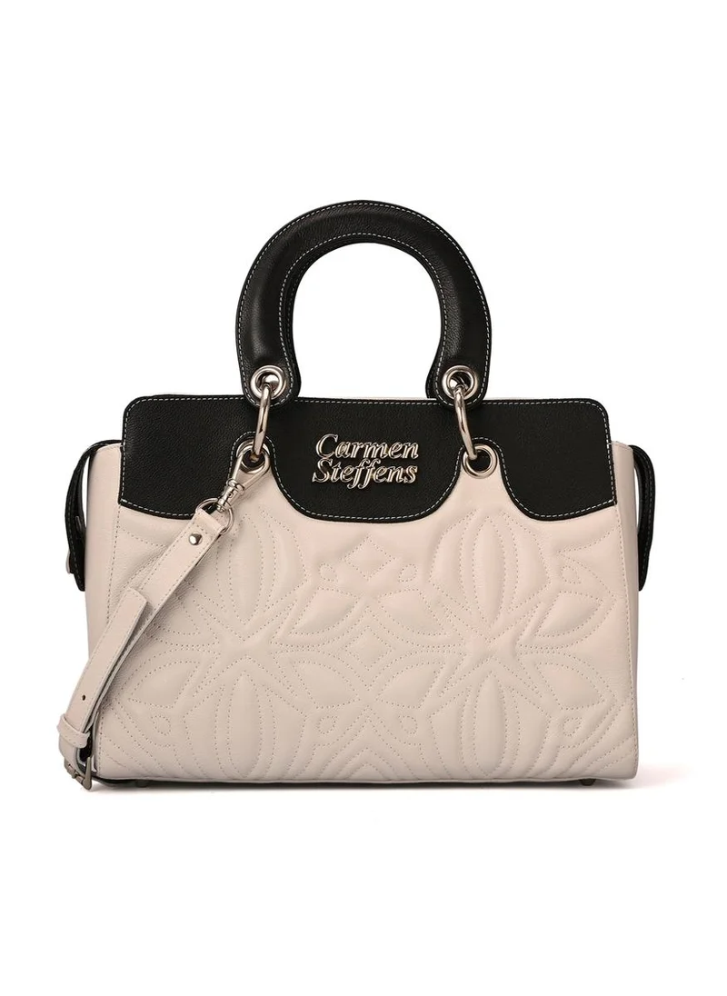Carmen Steffens White Leather Bag Bianco with Quilting