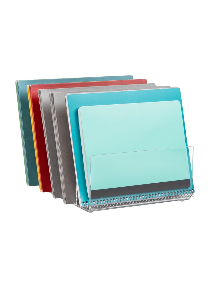 Mind Reader Mind Reader Vertical File Holder Desktop Organizer File Storage Office Acrylic 11 L x 10 W x 475 H Clear 