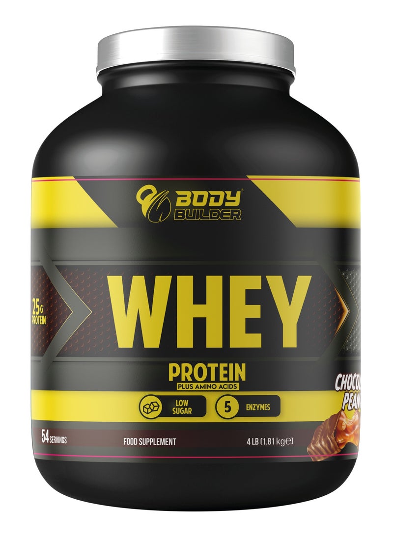 Body Builder 100% Whey Protein Support Muscle Growth and Repair, Fast Absorption,Chocolate Peanut 4 Lbs - Image 4