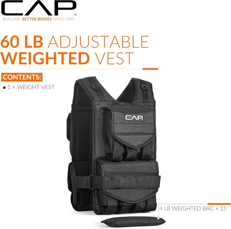 CAP Barbell Adjustable Weighted Vest | 20-150 lbs | Heavy-Duty Workout Vest with Removable Iron Weights for Strength Training, Cardio, Running, and Calisthenics - Image 2