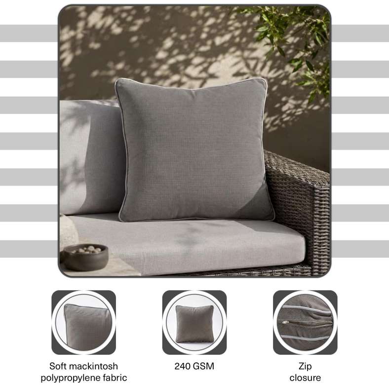 Pan Home Back Cushion with Zipper Closure 240 GSM - 56X50X7Cm - Beige - 065MIC1000003 - Image 5