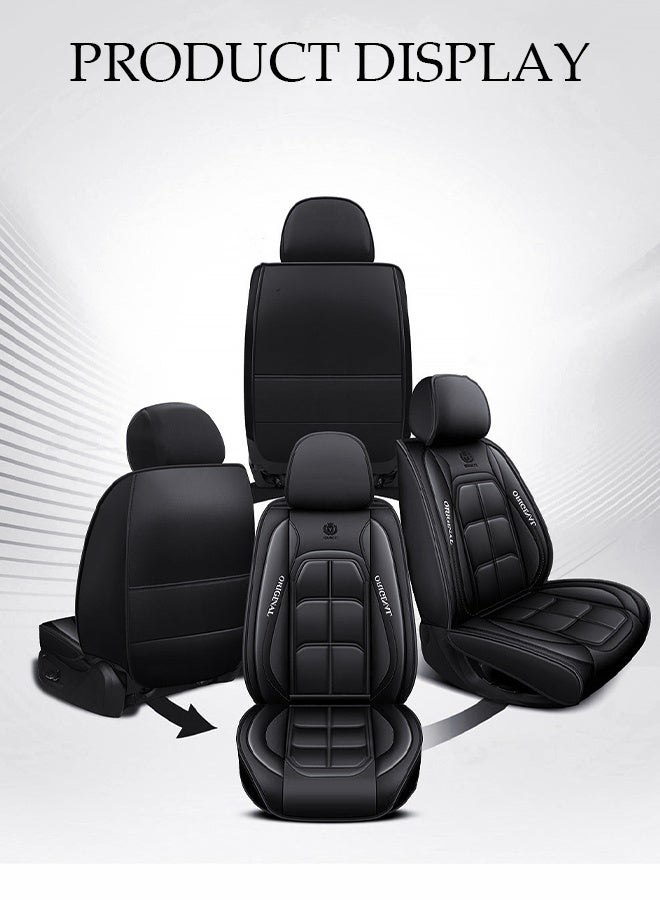 DUNISO Car Seat Cover, Universal Fully Wrapped Seat Cushion, Artificial Leather Car Backrest Seat Cover, Equipped With Headrest, Wear Resistant And Anti Slip, Suitable For All Seasons, Suitable For Most Car Seats - Image 4