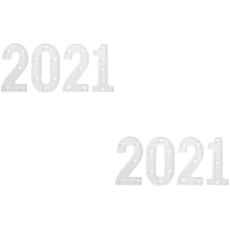 8 pcs Decorative 2021 Number Lamp Wedding Night Light Lamp Ornament (White) - Image 2