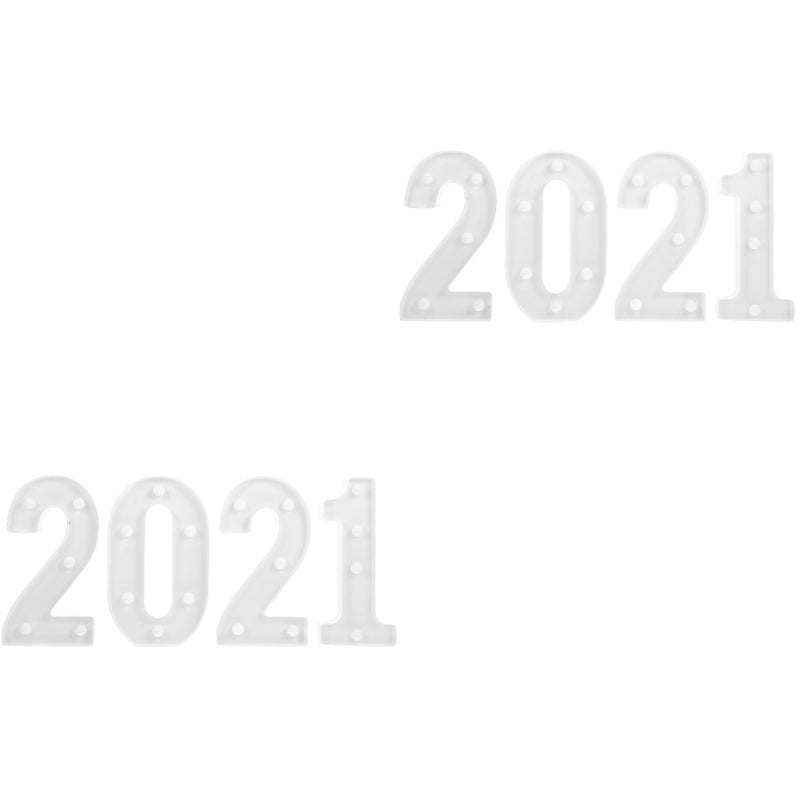 8 pcs Decorative 2021 Number Lamp Wedding Night Light Lamp Ornament (White) - Image 5