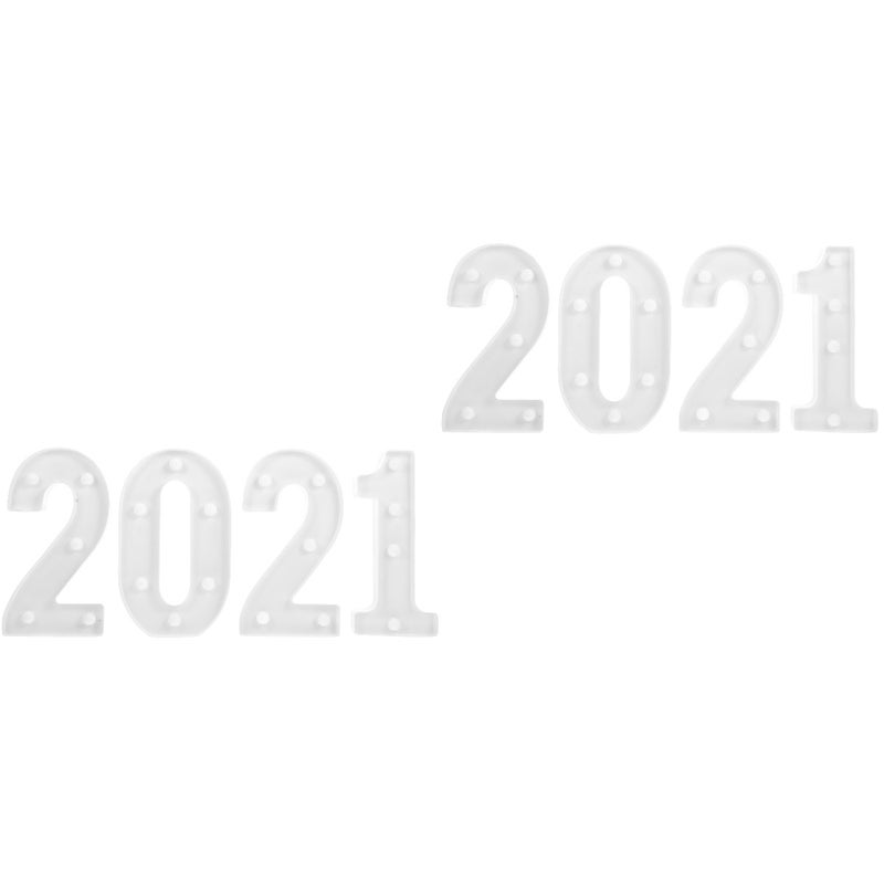 8 pcs Decorative 2021 Number Lamp Wedding Night Light Lamp Ornament (White) - Image 4
