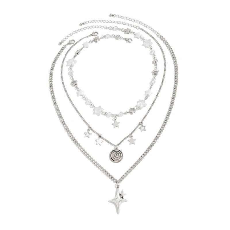 SHIXIN European and American Cross-Border Accessories: Sweet, Cool, and Bold Star-Shaped Rhinestone Pendant Necklace - Simple Cross and Y-Shaped Clavicle Chain - Image 5