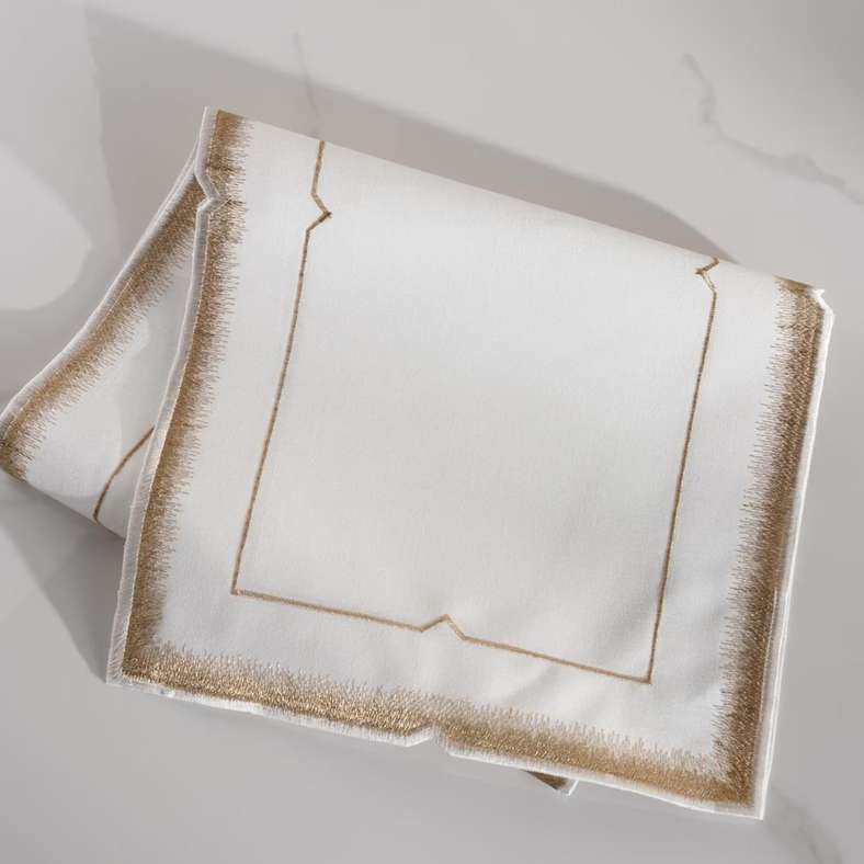Pan Home Embroidered Table Runner 33x120cm - Gold - Image 2