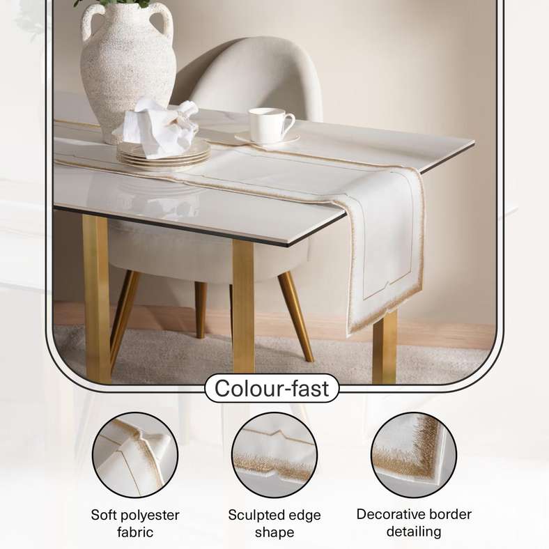 Pan Home Embroidered Table Runner 33x120cm - Gold - Image 3