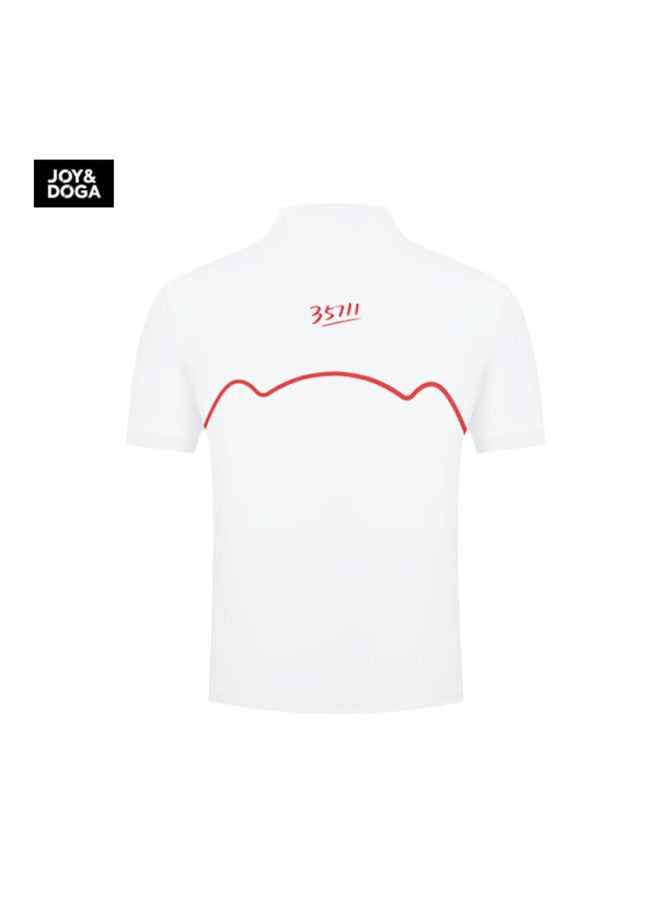 Joy&doga "35711" Dream Series Cultural T-shirt, Short-sleeve Polo Shirt With Collar, White, Xxl - Image 3