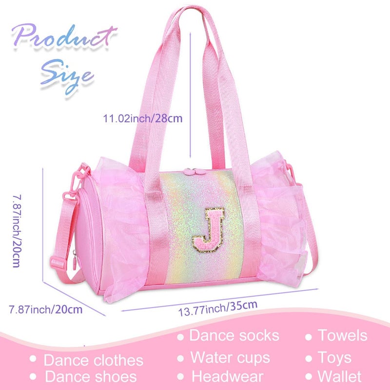 RHCPFOVR Personalized Monogram Dance Bag for Girls - 3-6 Years Kids Lightweight Water Resistant Oxford Backpack for Ballet Cheerleading Sleepovers Gymnastics Pink A - Image 4