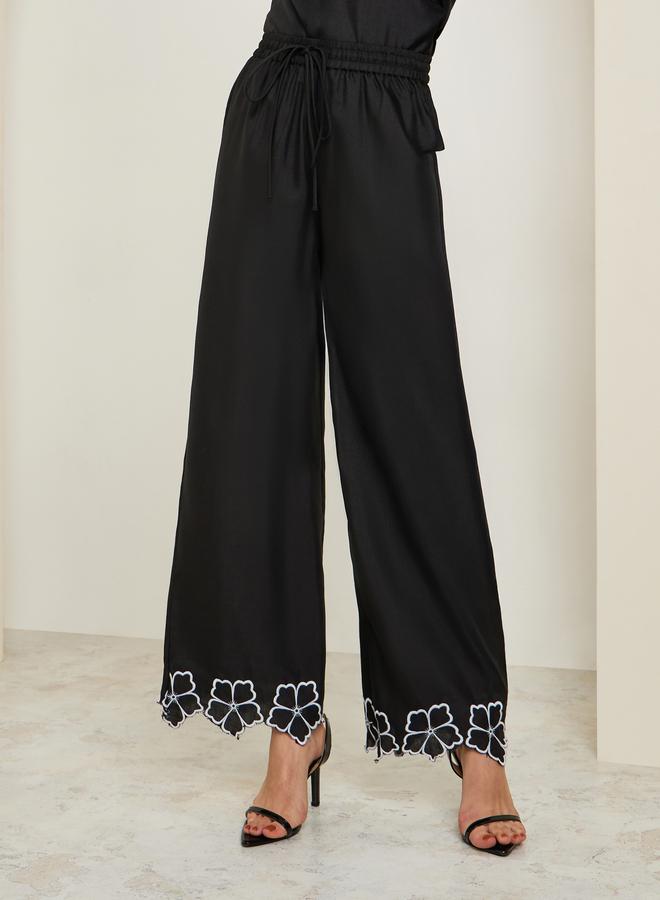 ستايلي بنطال مطرز بأرجل واسعة - Image 2