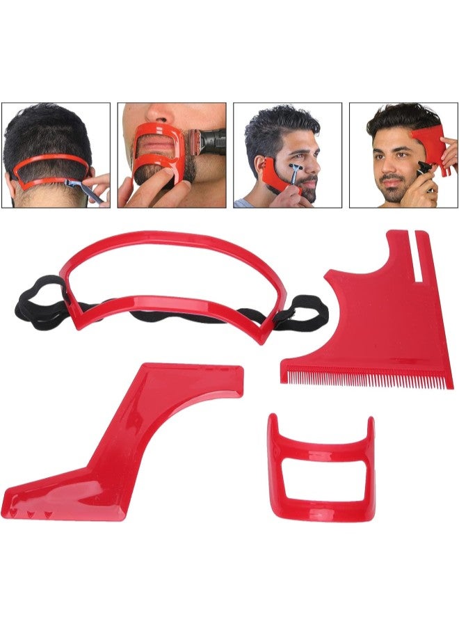 4pcs Haircut Tool Beard Hairline Template/Stencil/Guide For Men Hair Goatee and Neckline Shaving  - Image 2
