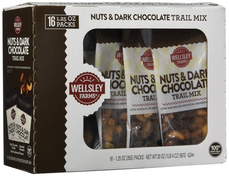 Wellsley Farms Nut & Dark Chocolate Trail Mix 16Count 1.25 Oz Net Wt 20 Oz - Image 1