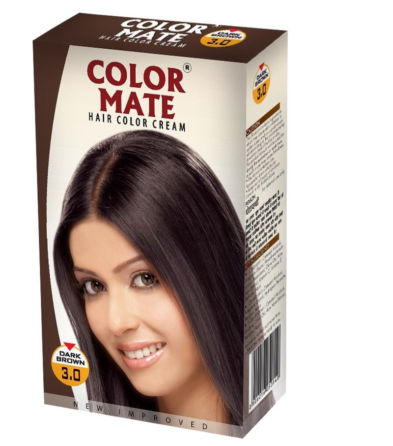 color mate hair color cream (2.0+2.0) (dark brown, pack of 2) - Image 2