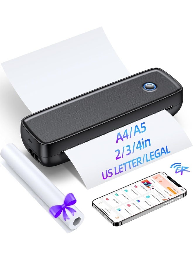 ماركليف طابعة حرارية لطباعة الملصقات بدقة عالية 203 نقطة في البوصة، طابعة صور، طابعة ملصقات، بلوتوث وUSB، للاستخدام المنزلي/المكتبي/المدرسي، أسود - Image 1