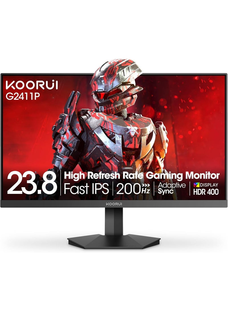 KOORUI Gaming Monitor 24-inch IPS FHD 1080p, 200Hz 1ms HDR400 90% DCI-P3 Color Gamut, Adaptive Sync Ultra Slim Frame, VESA Mountable, HDMI x 2, DisplayPort - Image 1